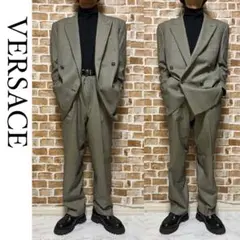【美品】Gianni Versace セットアップ 裏地ライオン柄 ライオン釦