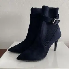 ダイアナ 美品 ネイビークロリブニット 25.0cm