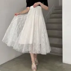 dazzlin スパンコールチュールスカート