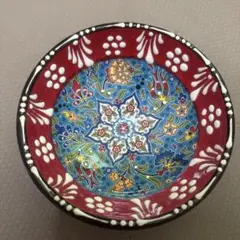 花柄陶器ボウル 赤と青　トルコ