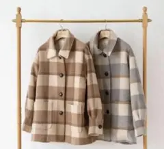 searoomlynn シールームリン WOOLチェックMEDIUMコート