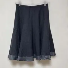 グレー フレアスカート 2号　M エレガント　QUEENS COURT 美品