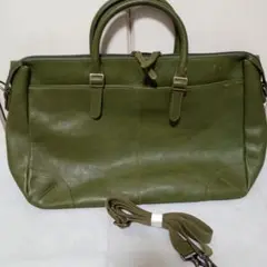WOGNA 　ヲグナ　オリーブレザー　2way ビジネスバッグ