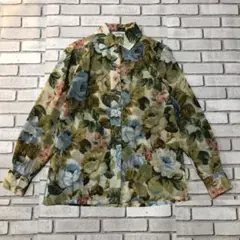【LA MODE ROCHEFORT】花柄シャツブラウス 長袖 Ｍ【訳あり特価】