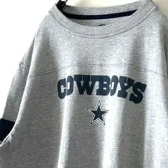 NFL カウボーイズ COWBOYS Tシャツ L グレー 灰色 古着