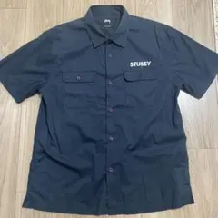STUSSY ワークシャツ Lサイズ ネイビー