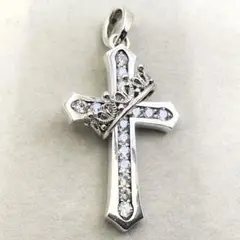 ★美品★ジャスティンデイビス★クロスウィズクラウン★925★ペンダントトップ★