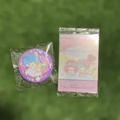 サンリオ　キキララ　刺繍缶バッジ　ウエハース　カード　リトルツインスター