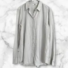 UNIQLO ユニクロ 長袖シャツ ブラウス　ストライプ　M シンプル