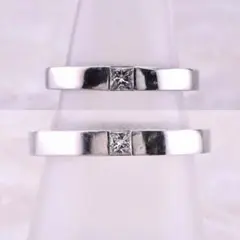★HARRY WINSTON★ プリンセスカット 結婚指輪 ペア PT950