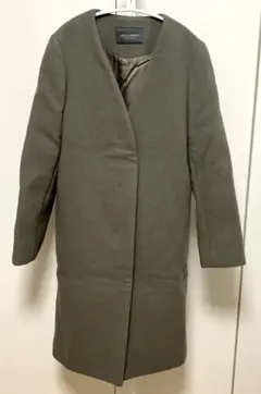 スピックアンドスパン メルトンVネックカラーコート size: S34