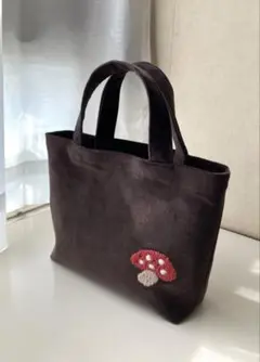 【ハンドメイド】ミニトートバッグ　ブラウン