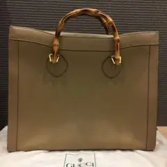 GUCCI グッチ バンブー ハンドバッグ レザー キャメル ヴィンテージ