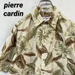 N-5499 pierre cardin アメリカ古着 アロハシャツ リーフ柄M