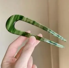 残りわずか【グリーン】かんざし ヘアアクセサリー 浴衣 和装着物 髪留め べっ甲