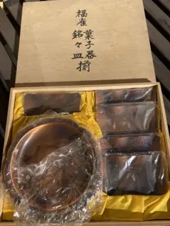 福雀 菓子器　銅製品 銅器