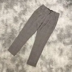 『Lindsay』チェックパンツ　テーパードパンツ　レーヨン　160(L)