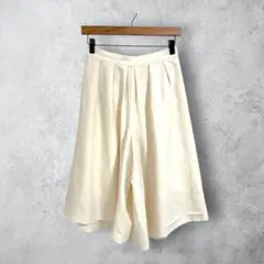 【LOWRYS FARM】　ガウチョパンツ　ゆったり　ウエストゴム　無地　ワイド