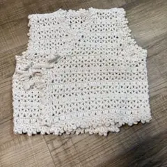 ハンドメイド　かぎ針編みラップベスト 70.80
