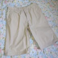 ユニクロ ベージュ ヒモ付き ショートパンツ M 綿100％ ハーフパンツ