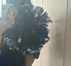 ポンポン チア ブルー シルバー