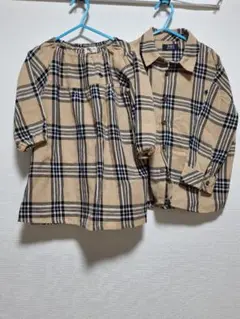 POLO チェック柄シャツ ワンピース 兄妹 リンクコーデ