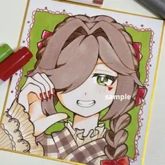 手描きイラスト オリジナル アナログイラスト ミニ色紙【EAi】