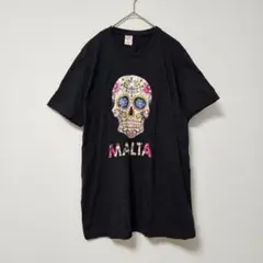 【TROPIC】トロピック プリントTシャツ ドクロ 半袖 ブラック (S)