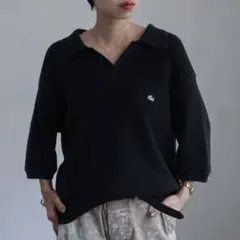 LACOSTE スキッパー ポロシャツ ブラック