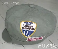 ♡F.O.KIDS♡ ワッペン付きキャスケット カーキ
