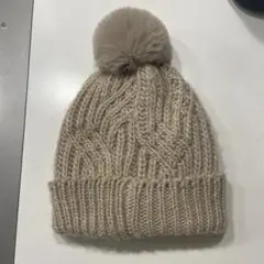 ZARA キッズ　ニットキャップ　ベージュ　52cm
