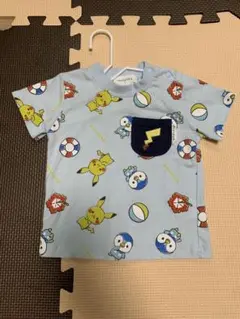 monpoke モンポケ 半袖 Tシャツ ブルー ピカチュウ ポッチャマ 80