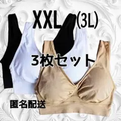 ジニエブラ XXL（３L) サイズ 3枚セットブラック・ベージュ・ホワイト