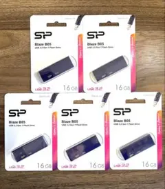 USBメモリー16GB シリコンパワーUSB3.0スライド式(紺)【5個セット】