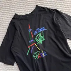 used Paris パリ エッフェル塔 Tシャツ 古着 アート vintage