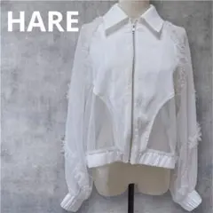 美品✨HARE ハレ　ラメメッシュ　フリル　ブルゾン ジャケット　アウター