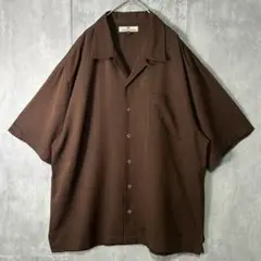 Tommy Bahama 高級 シルク アロハシャツ ヤシの木刺繍 開襟 茶色
