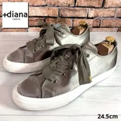 美品■+diana■スニーカー✨サテン リボン 光沢 プラットフォーム
