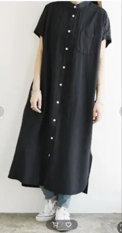 未使用品 パドドゥ ナチュラルコットンボタンシャツワンピース