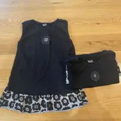 【双子】フリル付きトップス 2枚セット 100cm