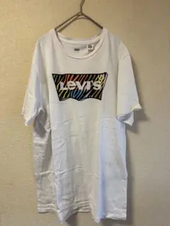 Levi’s カラフルロゴ ホワイト ゼブラ柄 Tシャツ Lサイズ 男女兼用