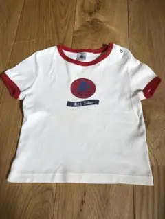 プチバトー　Petit Bateau 半袖Tシャツ 86cm ホワイト/レッド