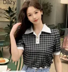 ツイード風　Tシャツ