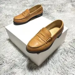 【美品】HARUTA 本革 コインローファー キャメル〈参考価格12,100円〉