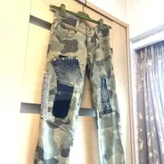 MET 迷彩 ビジュー付きデニムパンツ