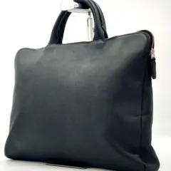 【美品 A4可】TRION ビジネスバッグ 本革 黒 ブリーフケース