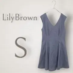 LilyBrown ジャンスカ サロペット デニムワンピース【S】ミニワンピ
