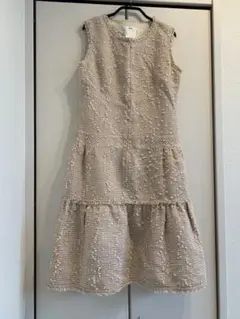 ルネ rene ワンピース ツイード ピンク ブラウン フロントファスナー 36