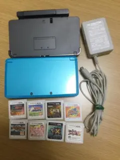 Nintendo 3ds 本体 ライトブルー ソフト8本 セット 動作確認済み