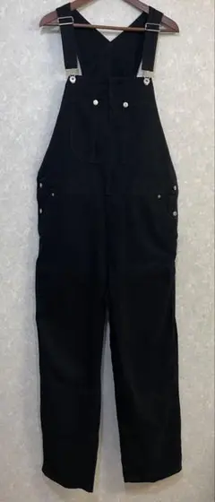 H&Mブラック コットン オーバーオール L
